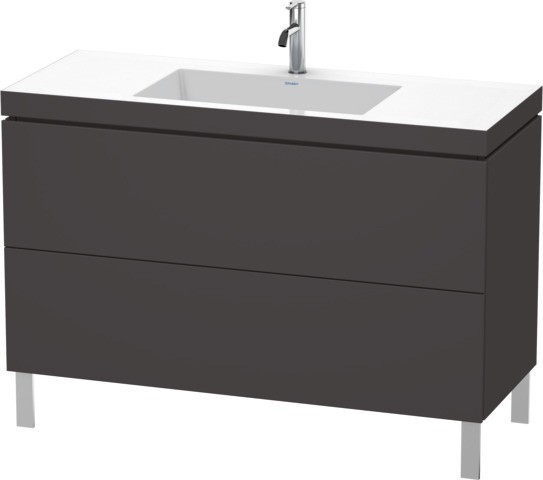 Duravit L-Cube c-bonded Set bodenstehend Graphit Supermatt 1200x480x698 mm - LC6939O8080
