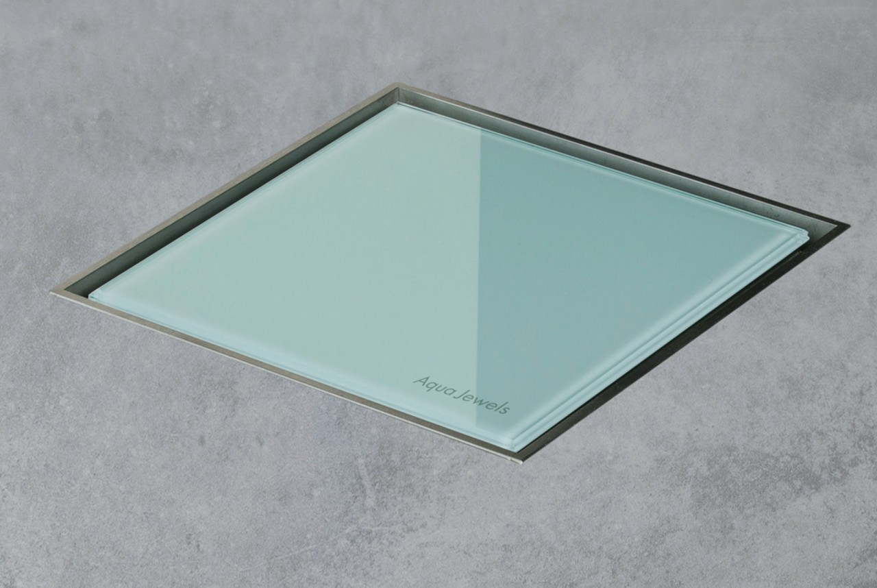 ESS Aqua Jewel Quattro 10x10 cm, Glas Grün, variable Sperrwasserhöhe von 50 bis 25 mm, AJQ-10x10-GG AJQ-10x10-GG