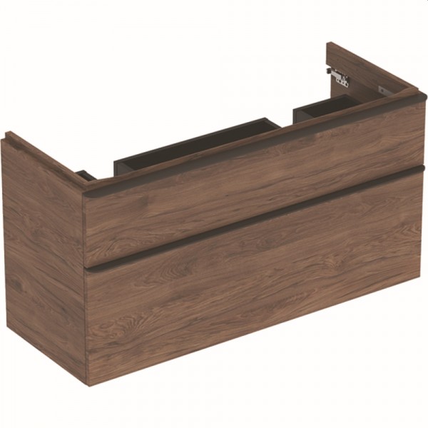 Geberit Smyle Square Unterschrank für DWT m. 2 Schubl., 118,4x61,7x47cm, Nussbaum, 500356JR1