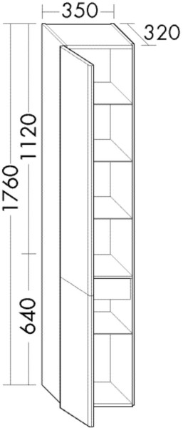 Burgbad Hochschrank Badu 1760x350x320 Eiche Dekor Cashmere, HSIF035LF3695