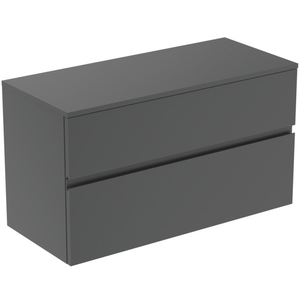 Ideal Standard Waschtischunterschrank Finesse o.Ausschnitt 1002x440x558mm 2 Auszüge Anthrazit matt,