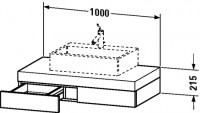 Duravit Konsole mit Duravit Konsole mit Schubkasten , Front/Korpus: terra, FO852201414