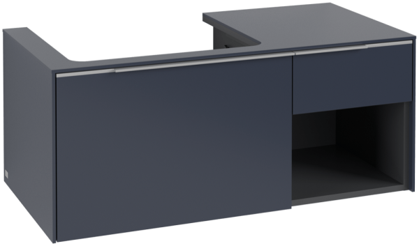 Villeroy & Boch Subway 3.0 Waschbeckenunterschrank, 2 Auszüge, 1001 x 423 x 500 mm, Marine Blue / Ma