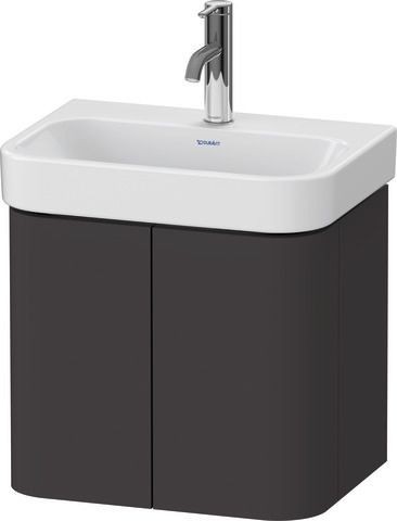 Duravit Happy D.2 Plus Waschtischunterbau wandhängend Graphit Supermatt 475x350x415 mm - HP438408080