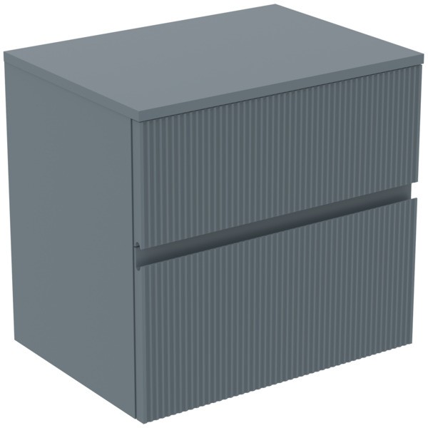 Ideal Standard Waschtischunterschrank Finesse o.Ausschnitt 602x440x558mm 2 Auszüge Aschblau matt, E3