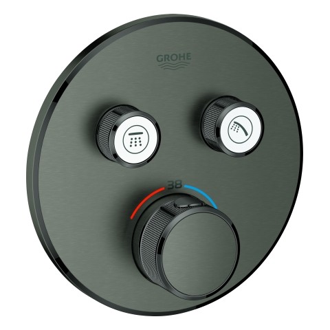 GROHE Thermostat Grohtherm SmartControl 29119 FMS rund 2 ASV hard graphite geb., 29119AL0