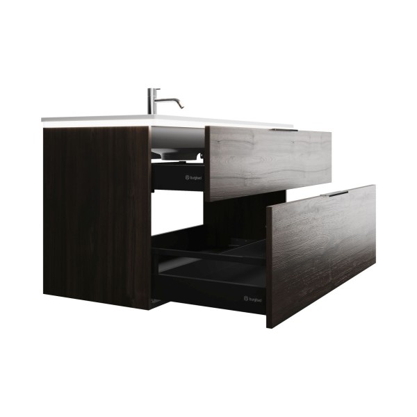 Burgbad Mineralguss Waschtisch-Set Eqio Marone Dekor Trüffel/Alpinweiss, SEZE122F2012C0001