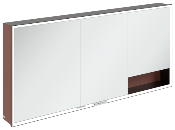 Villeroy & Boch Aufputz-Spiegelschrank My View+ B48116 1600x750x168mm m. Bel. Wine Red