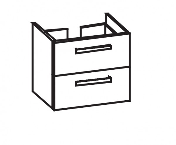 Artiqua 413 Waschtischunterschrank für Renova Compact 226160 Weiß Glanz, 413-WU2L-K122-7050-68