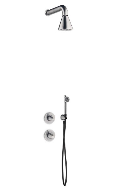 JEE-O cone 02 Wand-Duschkombination mit Thermostat und Umsteller, edelstahl gebürstet, 900-6420