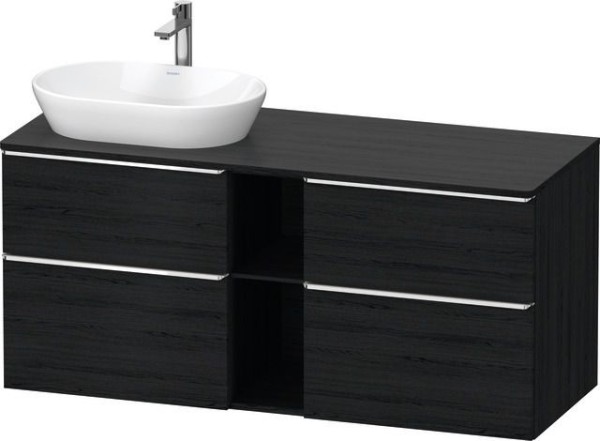 Duravit D-Neo Konsolenwaschtischunterbau wandhängend Eiche Schwarz Matt 1400x550x664 mm - DE4970L101