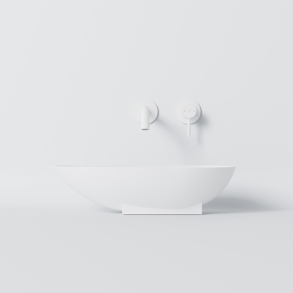 Steinberg Serie 440 Aufsatzwaschtisch, eirund, ohne Überlauf, ohne Ablaufgarnitur, 600mm x 350mm x 1