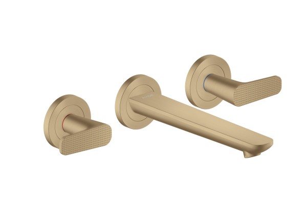 Hansgrohe 3-Loch WTA Wand Unterputz Axor Citterio C mit Auslauf 195 mm Cubic cut brushed bronze ,