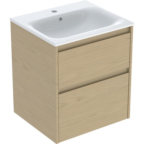 Geberit Renova Plan Set Möbelwaschtisch schmaler Rand, mit Unterschrank, zwei, 504038PS1