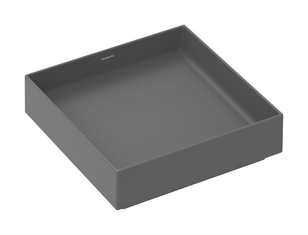 Hansgrohe Xuniva Evo E Aufsatzwaschtisch 400/400 ohne Hahnloch und Überlauf, Schiefergrau Matt, 6032