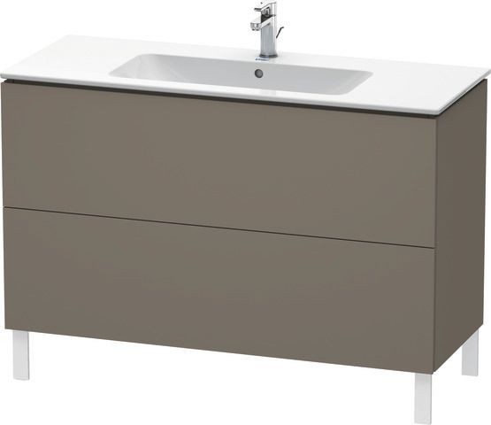 Duravit L-Cube Waschtischunterbau bodenstehend Flanell Grau Seidenmatt 1220x481x704 mm - LC662809090