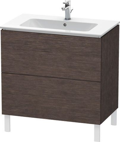 Duravit L-Cube Waschtischunterbau bodenstehend Eiche dunkel gebürstet Matt 820x481x704 mm - LC662607