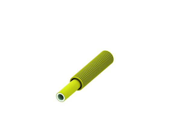 Tece flex Verbundrohr PE-Xc/Al/PE-RT Gas gelb, Dim. 20, im Wellschutz, Rolle 50 m, 782020