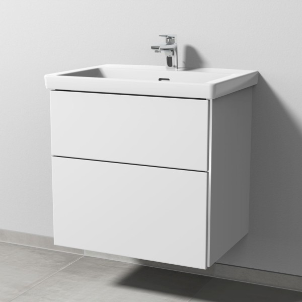 Sanipa 3way Waschtischunterbau zu Villeroy & Boch Subway 3.0 Waschtisch mit 2 Auszügen, Weiß-Soft