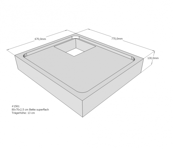 Neuesbad Wannenträger für Bette superflach superflach 700x800x25