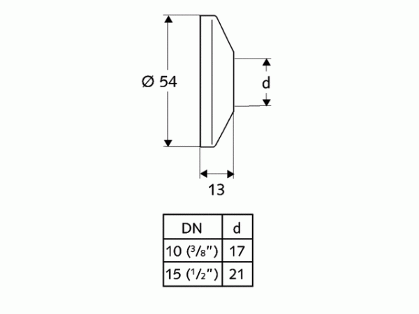 Schell Standard-Schubrosette 1/2" d:55mm chrom