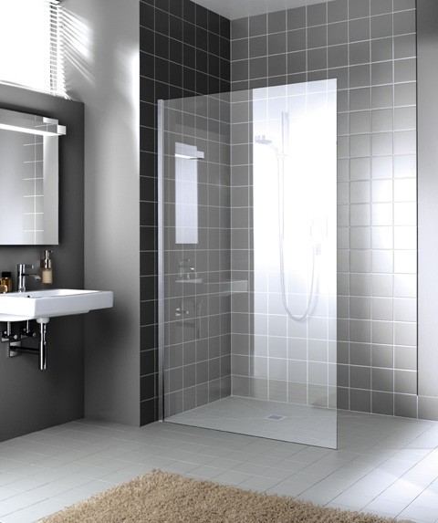 Kermi Walk-In XC WIO 0500x2000, silber hochglanz, ESG Opaco, XCWIO05020VUK