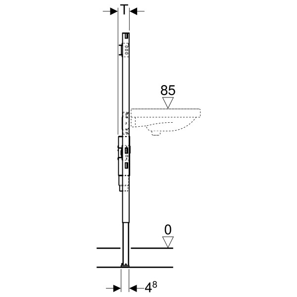 Geberit Duofix Waschtisch 130 cm mit Unterputz-Geruchsverschluss