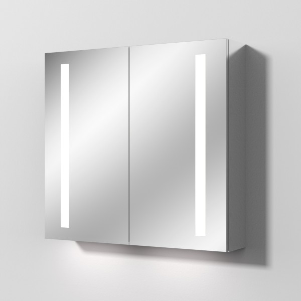 Sanipa Reflection Aluminium-Spiegelschrank ALEX 80 mit LED-Beleuchtung, AU3129Z