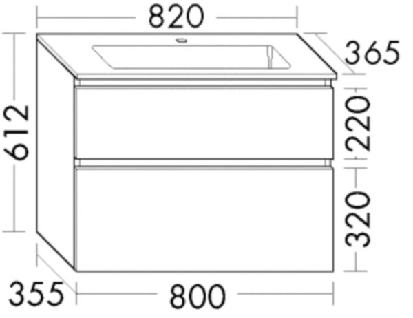 Burgbad Mineralguss Waschtisch-Set Lin20 HGL Trend-/RAL-Farbe Hochglanz/Alpinweiss, SGHP082F5374C000