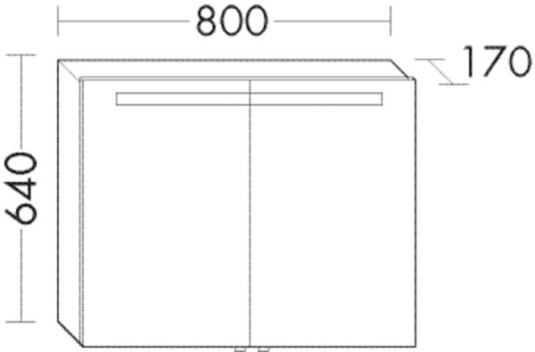 Burgbad Spiegelschrank Crono HGL 640x800x170 Weiß Hochglanz, SPRZ080F1796