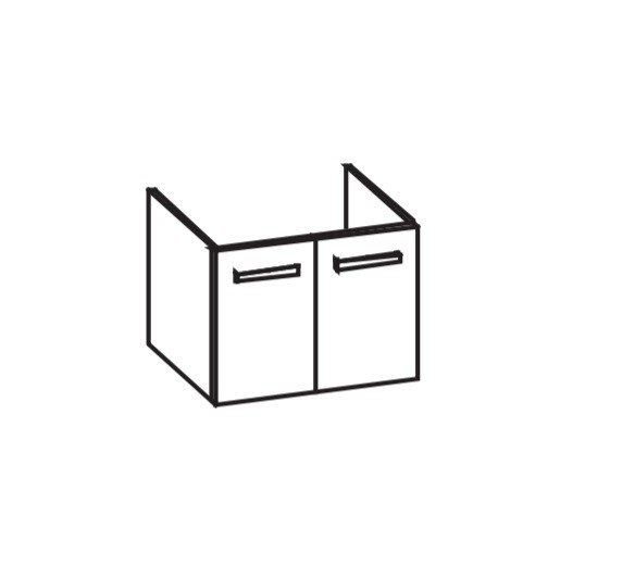 Artiqua 412 Waschtischunterschrank für Connect Cube E7736, Eiche Weiß quer NB, 412-WU2T-I16-7186-440