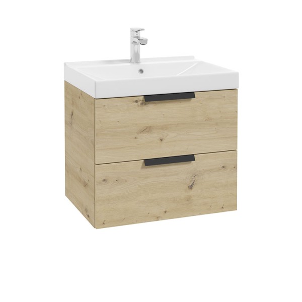 Neuesbad Serie 40 Waschtischunterschrank mit 2 Schubladen, B:600,H:500,T:450mm, Korpus/Front: Artisa