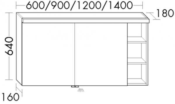Burgbad Spiegelschrank Orell Acryl-LM 640x1200x180 Sand Matt, SPGI120LF2650