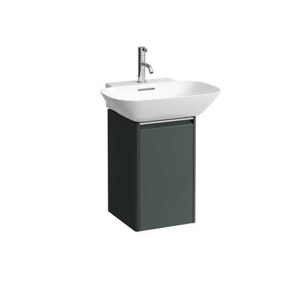 LAUFEN Waschtischunterschrank BASE 339x317x515 1 Tür Scharn. re Griff alu. f.WT H810302 verkehrsgrau