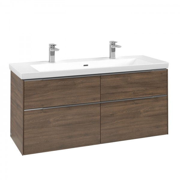 Villeroy & Boch Subway 3.0 Waschbeckenunterschrank, mit Beleuchtung, 4 Auszüge, 1272 x 579 x 462 mm,