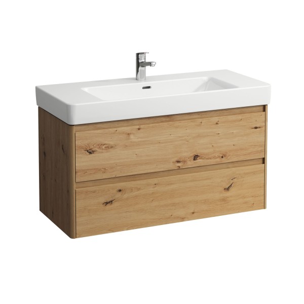 LAUFEN Waschtischunterschrank BASE 2.0 446x1021x515 2 Schubl m. Griffmulde f.WT H813966 wildeiche, H