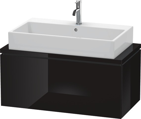 Duravit L-Cube Konsolenwaschtischunterbau wandhängend Schwarz Hochglanz 920x477x400 mm - LC580304040