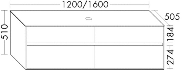 Burgbad Waschtischunterschrank rc40 Trend-/RAL-Farbe Ultramatt/Schilf Matt, SGAZ160F5764A0067