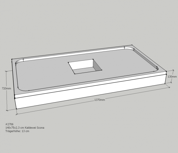 Neuesbad Wannenträger für Kaldewei Scona 750x1400x23