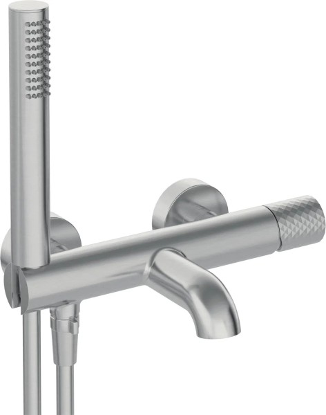 Neuesbad Serie 600 Hexa Wannenarmatur mit Brauseset, edelstahl gebürstet