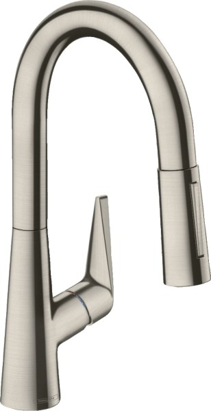 Hansgrohe Spültischmischer Talis S 160 edelstahl-optik mit Ausziehbrause, 72815800