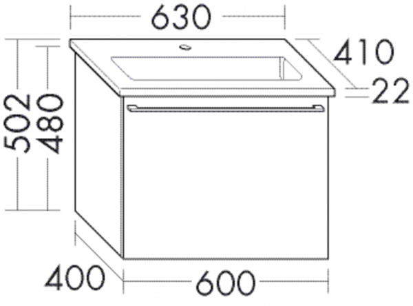 Burgbad Keramik Waschtisch-Set Bel HGL Dunkelgrau Ultramatt/Alpinweiss, SEZW063F5681C0001