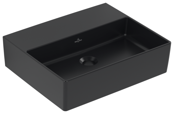 Villeroy & Boch Waschbecken Memento 2.0 500x420mm Rechteck ohne Überlauf Pure Black CeramicPlus