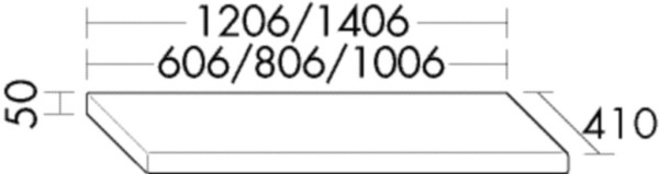 Burgbad Konsolenplatte KPF gesamt 50x606x410 Marone Dekor Trüffel, WPDM060A0264