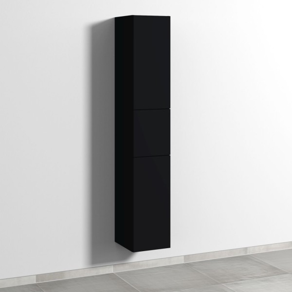 Sanipa 3way Hochschrank mit 2 Türen und 1 Auszug, Schwarz-Matt