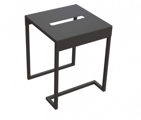 Neuesbad Serie 10 Black Bad-Hocker, schwarz matt, Material Edelstahl