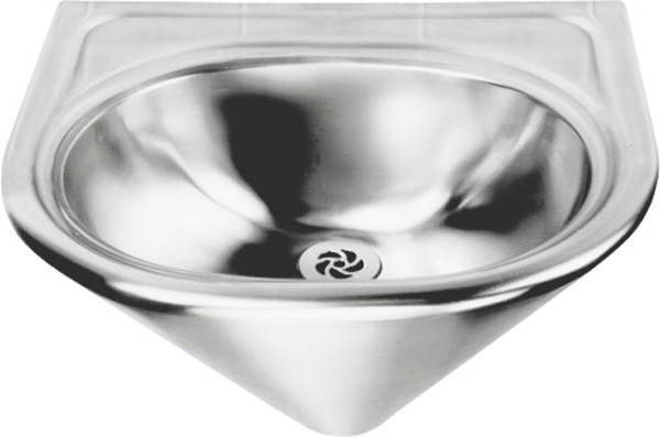 KWC Aquarotter Einzelwaschtisch, ANIMA, Edelstahl, 450x280x400 mm, konisch, Siebventil, 2000071857