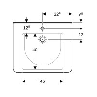 Preview: Geberit Waschtisch Preview: Geberit Waschtisch Dejuna, B: 650, T: 550 mm, 128667000, weiss