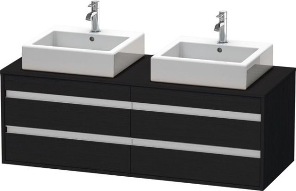 Duravit Ketho Konsolenwaschtischunterbau wandhängend Eiche Schwarz Matt 1400x550x496 mm - KT6657B161