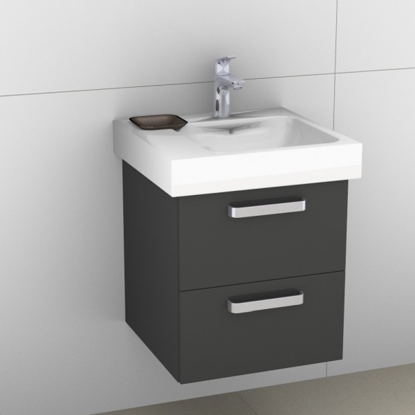 Artiqua 413 Waschtischunterschrank für iCon 124150 Anthrazit Glanz, 413-WU2L-K07-7065-51